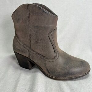 Rocket Dog Sound Off Vintage Worn Ankle Boots‎ Brown Distressed Western Cowboy 8